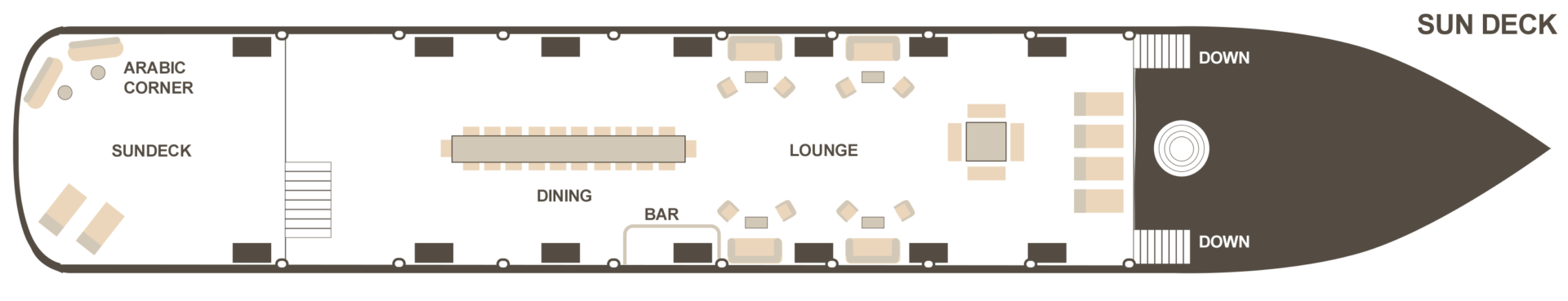 Queeny Sun Deck: Cabins and Suites